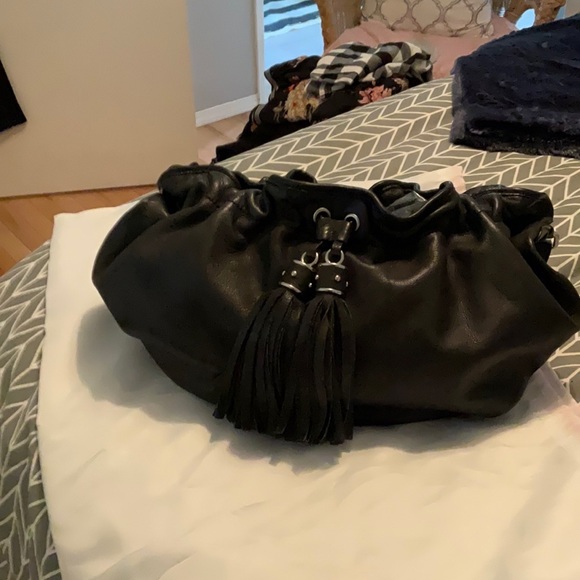 Loft leather hobo bag with tassles. - Picture 3 of 3